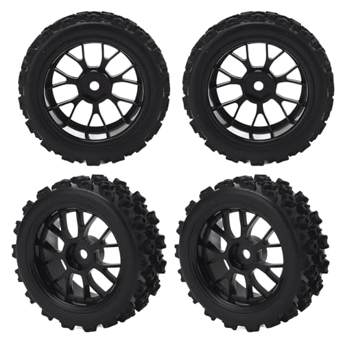 Tbest 4pcs RC -Auto Reifen, 14 Loch RC -LKW -LKW -Plastik -Hub -Ratten und Gummireifen für Axial von Tbest