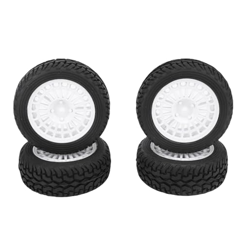 Tbest 4pcs RC -Autoreifen, 75x28mm Multi -Spoke -Entlüftungssymmetrische Muster 1/16 Rallyeräder für 1/10 auf Road Car (White) von Tbest