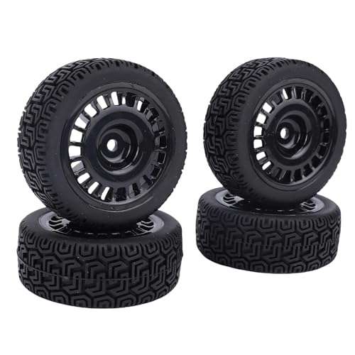 Tbest 4pcs RC -Autorreifen, Upgrades Gummi -Anti -Slip -Labyrinth -Muster 70x26mm 1/16 Rallye - für 1/10 RC -Auto (Black) von Tbest