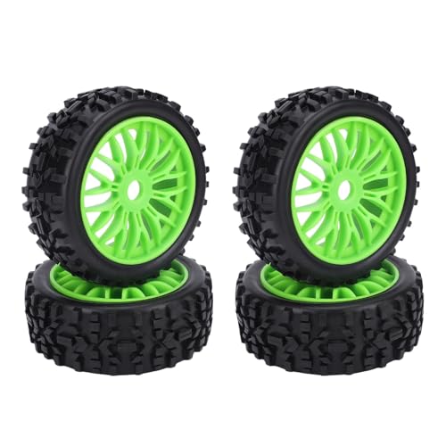 Tbest 4pcs RC -Reifen, Ausgezeichnete Grip Gummi Upperde 1/8 für Schlangen SRX8 RC -Off -Straßenauto -Reifen (Green) von Tbest