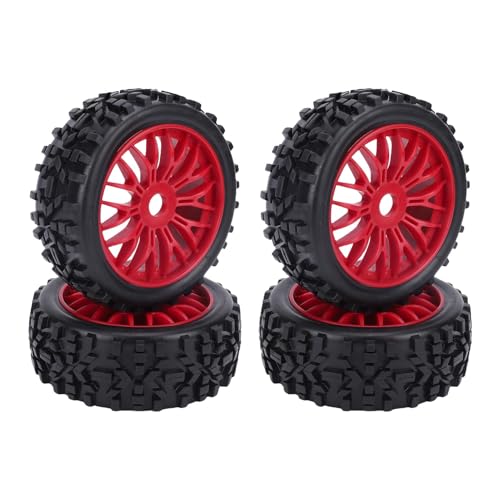 Tbest 4pcs RC -Reifen, Ausgezeichnete Grip Gummi Upperde 1/8 für Schlangen SRX8 RC -Off -Straßenauto -Reifen (Rot) von Tbest