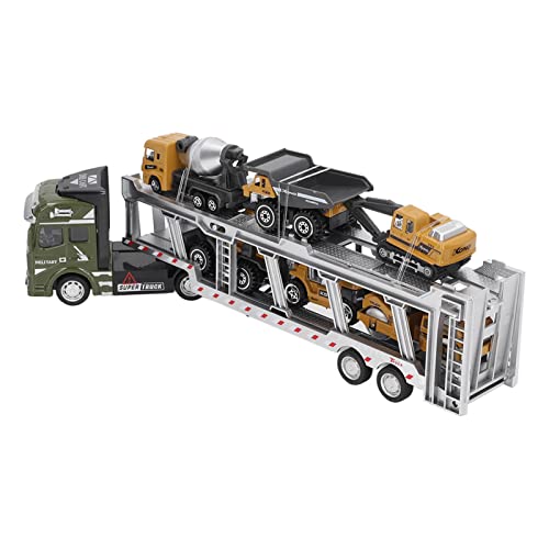 Tbest 7-in-1-Transportwagen-Spielzeug, 31,8 cm (12,6 Zoll), 6 kleine Ingenieurfahrzeuge, Fahrzeuge für Kinder und von Tbest