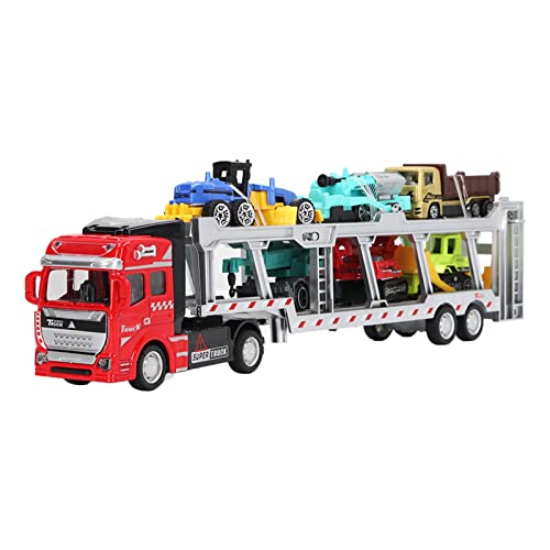 Tbest 7-in-1-Transportwagen-Spielzeug, 31,8 cm (12,6 Zoll), 6 kleine Ingenieurfahrzeuge, Fahrzeuge für Kinder und von Tbest
