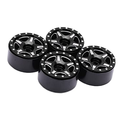 Tbest Aluminium-Radnabe, Langlebiges Modellautozubehör für Axial SCX24 1/24 () (Black) von Tbest