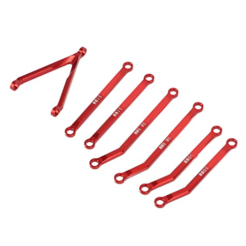 Tbest Aluminiumlenkungs -Verbindungsstange Langlebige Stützkit für Axial SCX24 RC -Auto, Lebensechte Verbesserung für Modellauto Car Enthusiasten (Rot) von Tbest