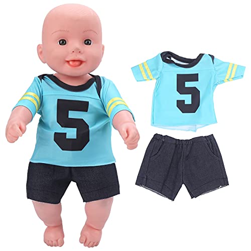 Tbest Babypuppenkleidung 18-Zoll-Mädchen Wiedergeboren (QD18-049 Nr. 5 T-Suit-Männer) von Tbest