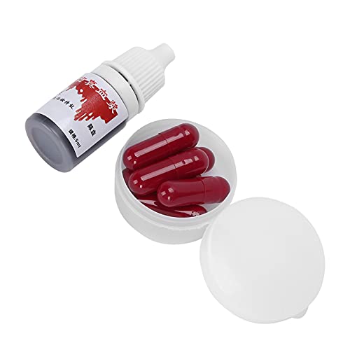 Tbest Blutkapseln Leuchtende Rote Blutfarbe für Spezielle Make -up -Effekte in Halloween, Ein Fehliger für Cosplay von Tbest