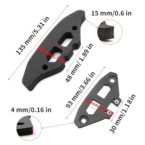 Tbest Carbonfaser -Vordere -Stoßstangen Klammer Upgrade für XV02 Schwarzes Schwamm Pressplatten Kit Ersatz für 1/10 Fernbedienungsauto Auto Enthusiasten (Typ 1) von Tbest