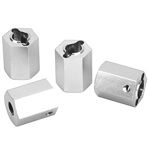 Tbest Cici4 Stück 12 Mm Rc-Sechskant-Radnabenadapter mit Rc-Schlüssel, Sechskant-Nabenverlängerungsantrieb für Auto 1/10 Rc (Silver) von Tbest
