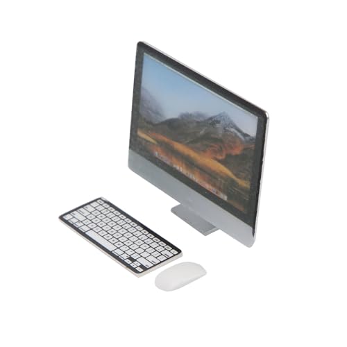 Tbest Computer -Schreiben von Computer Mocho für 1/12 Miniaturpuppenhäuser, Ideal, um eine Atmosphäre des Lebens Hinzuzufügen, EIN Sicheres Kunststoffmaterial (DREI-teiliger Computerset) von Tbest
