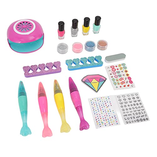 Tbest DIY-Nagelkunst-Set, Aufkleber und Stifte, Nagelstifte, Spielset, Aufkleber, Mädchen-DIY-Nagelkunst-Spielzeugset mit Trockner Tbest DIY-Nagelkunst-Set, Aufkleber und Stifte, Nagelstifte, Spielset, Aufkleber, Mädchen-DIY-Nagelkunst-Spielzeugset mit Trockner von Tbest