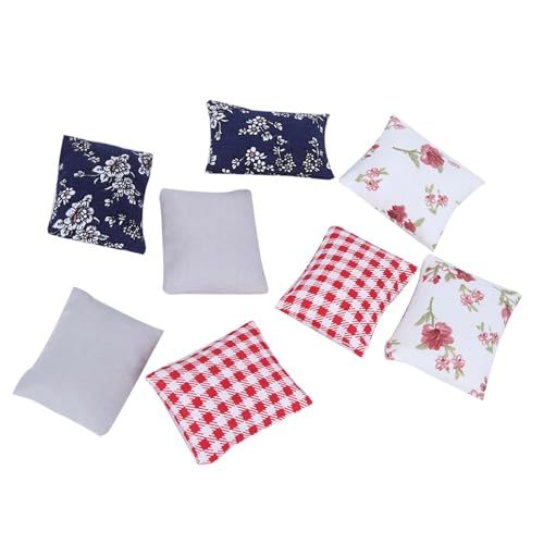 Tbest Dollhouse Kissen, 8pcs 1 12 Miniatur -Simulierte Kissen Kissen Möbelmodell Spielzeugzubehör Sofa Kissen Kinderspielzeug Accessoiresofa (Sofakissen) von Tbest