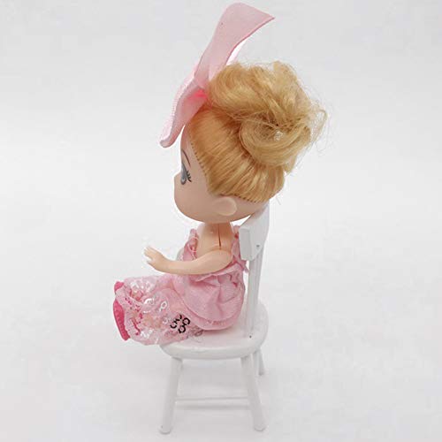 Tbest Dollhouse -Stuhl, Miniaturmöbelmodell Hölzerne Esssitz für 1 12 Puppenhauszubehörzubehör weiß (White) von Tbest