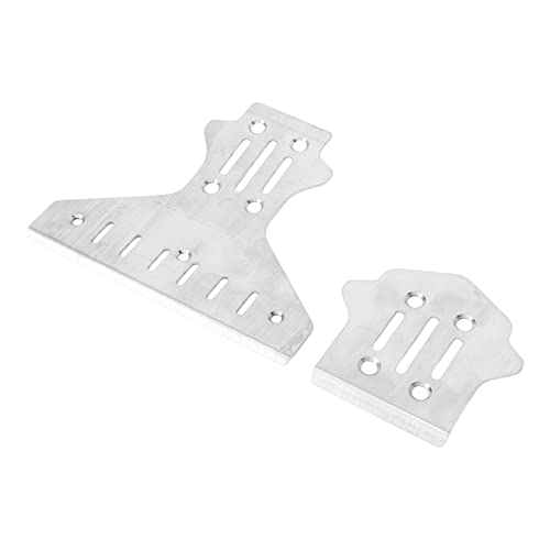 Tbest Edelstahl RC -Chassis -Panzerung Vorderer Hinterkörperschutz Rüstung für King Motor KM 1/7 RC Auto Silber, Langlebige Accessoire Teile für Verbesserten Schutz, für Auto Enthusiasten von Tbest
