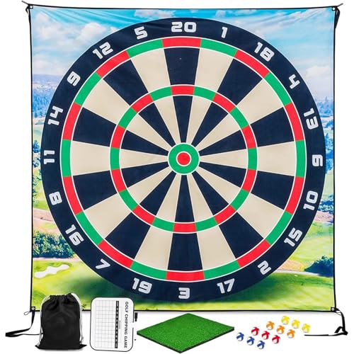 Tbest Golf -Chipping -Spiel mit übergroßem Ziel und Klebrigen Bällen für Spaß Im Freien Im Freien, Volles Set für Alle Golfer, Flanellmaterial (1800x1800mm) von Tbest