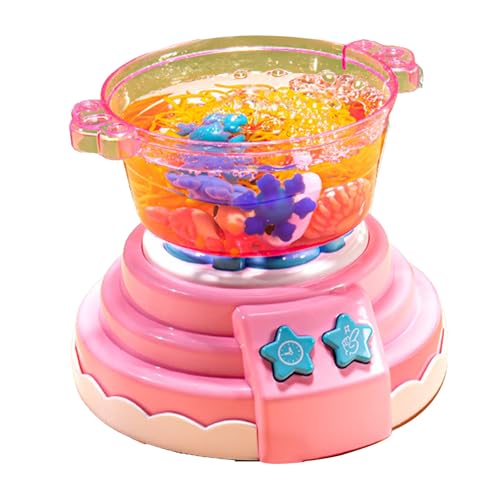 Tbest Hot Pot Maker Kochspielzeug mit Vorgetäuschtem Blasenklang für Logisches Denken - Hot Pot DIY Toy Set für Mädchen (Rosig) von Tbest