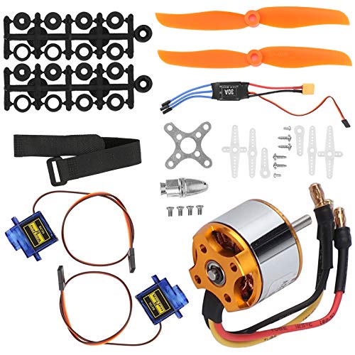 Tbest Hubschrauber-Starrflügel-Set, 2212 1400-KV-Motor + 8060-Propeller + 9G-Servo + 30A XT60 ESC RC-Hubschrauberzubehör von Tbest