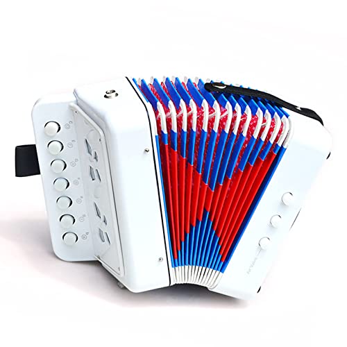 Tbest Kinder Akkordeon Instrument Akkordeon Spielzeug Kinder 2 Bass 7 Schlüssel Haben Spaß für das Ensemblespiel (White) von Tbest