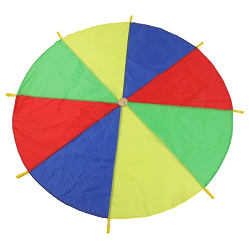 Tbest Kinder Fallschirm, 4 Farben 8 Griffe Fördern Kooperation Mehrfarbiger Fallschirm -Outdoor -Spiel für 6 Bis 8 Kinder von Tbest