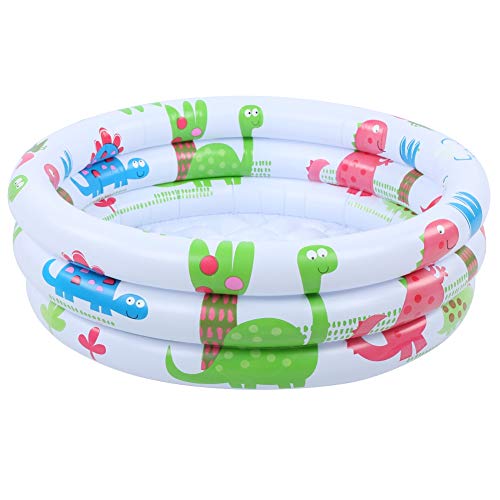 Tbest Kinder Schwimmbad, Innen Im Freien Runde Aufblasbare Cartoon Dinosaurierpool für Kinder Girl Boy Tbest Kinder Schwimmbad, Innen Im Freien Runde Aufblasbare Cartoon Dinosaurierpool für Kinder Girl Boy von Tbest