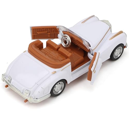 Tbest Klassisches Alloy Toy Car Car Roadster Musik- und Lichtmodellfahrzeug für Hand-Auge-Koordinationstraining, Spielzeugautomodell für Eltern-Kind-Interaktion (White) von Tbest
