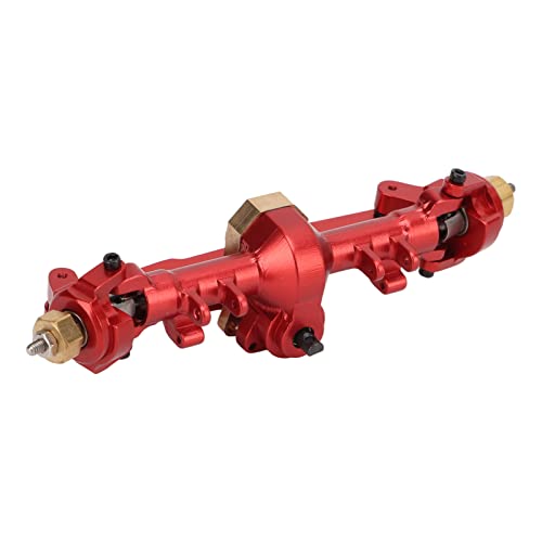 Tbest Komplettes Vorderachs-Upgrade, Stahlgetriebe, CNC-gefräste Aluminiumlegierung und Vorderachsgehäuse für Axial SCX24 AXI90081 AXI00001 AXI00002 1/24 RC Crawler Car (Rot) von Tbest
