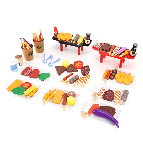 Tbest Küche Playsets, Küche Playsets Simulation BBQ Toys Accessoires Kochen Grill Kebab Kitchen Spielzeug Set Play House80pcs (BBQ Kebabs 80 Stück Set Set) von Tbest