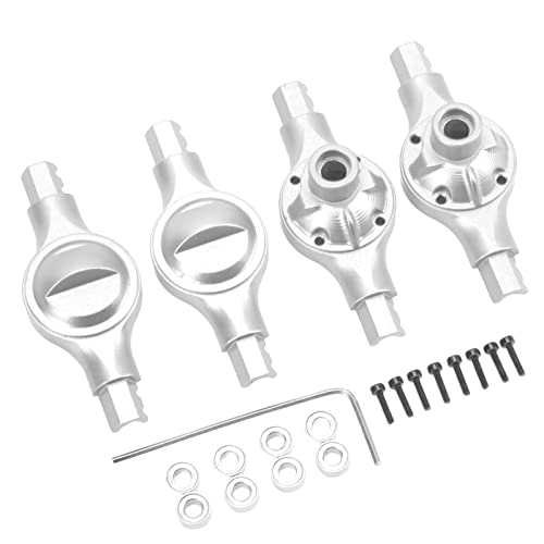 Tbest RC Aluminiumlegierung Vordere Hinterachergehäuse Haltbarer Ersatz für Jimny Xmykc01cm 1/16 RC -Auto, Verbesserte Leistung für -Auto Enthusiasten (Silver) von Tbest