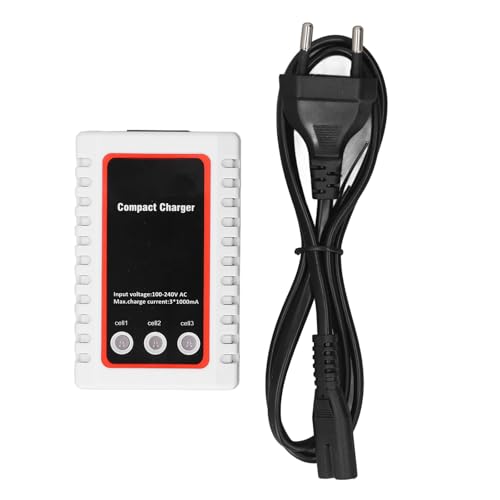 Tbest RC Auto LiPo Akku-Ladegerät, 2S-3S Balance Kompakt Ladegerät für RC Auto Flugzeug Boot (EU -Stecker 100‑240V) von Tbest