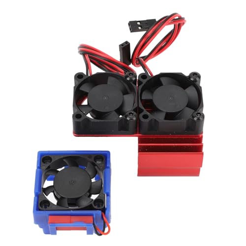 Tbest RC -Auto -Motor -Kühlventilator, ESC -Kühllüfter und Motorwärmkühlkörper für Schrägstrich 4x4 VXL 1/10 (Rot) von Tbest