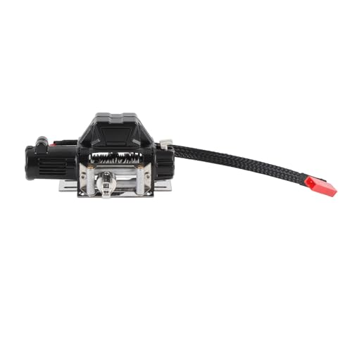 Tbest RC -Auto Winde, 1/10 Metall Simuliertes Fahrzeug Crawler Winch Accessoire für SCX10 1/10 Skala RC Crawler Car (Black) von Tbest