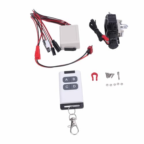 Tbest RC -Auto Winde, Aluminiumlegierung 1/10 Skalierungsmodell Crawler -Fahrzeugzubehör mit Fernbedienungsstecker T -Stecker -Verlängerungskabel für 4 D90 D110 RC -Auto (Black) von Tbest