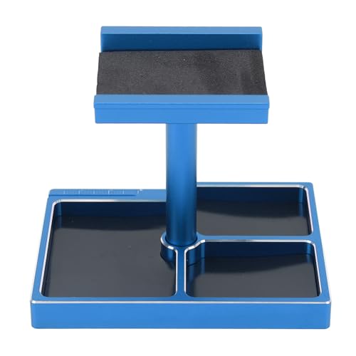 Tbest RC -Autoarbeitsstand, Aluminiumlegierung RC Reparaturwerkstation mit Magnetschraubenschalen für SCX24 1/18 1/24 Fernbedienungssteuerautos (Blue) von Tbest