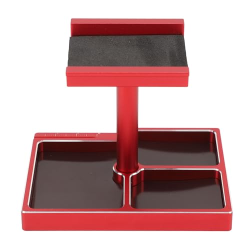 Tbest RC -Autoarbeitsstand, Aluminiumlegierung RC Reparaturwerkstation mit Magnetschraubenschalen für SCX24 1/18 1/24 Fernbedienungssteuerautos (Rot) von Tbest