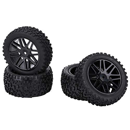 Tbest RC-Autoreifen, 4 Stück, Universal, 1/10 RC, 85 mm, Ersatzzubehör, Reifenmodifikationszubehör, Schwarz, Modellauto-Zubehör von Tbest