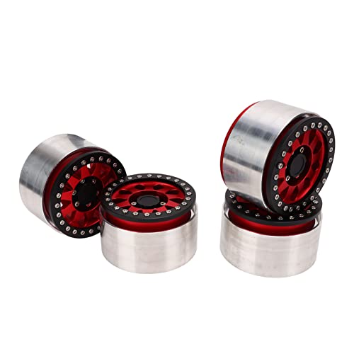Tbest RC Car Wheel Wheelable Aluminium Legierung Ersatzräume für SCX6 1/6 RC -Autos 2,9 Zoll, Auto Enthusiasten (Rot) von Tbest
