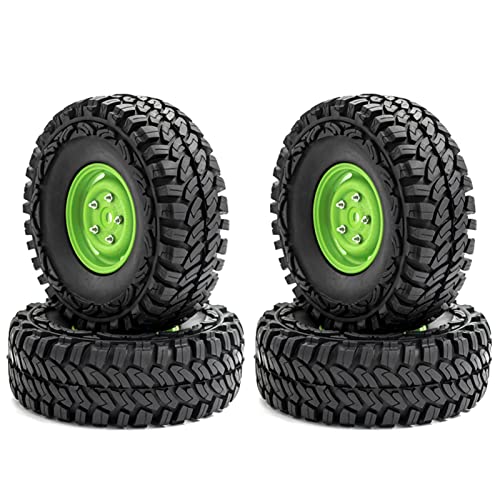 Tbest RC Crawler-Gummireifen Erweiterte Grip 4pcs für 1/10-4 Axial SCX10 CC10 RC-Auto, Geeignet für Jedes Gelände (Green-Typ 1) von Tbest