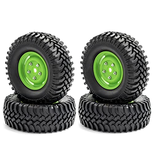 Tbest RC Crawler-Gummireifen Erweiterte Grip 4pcs für 1/10-4 Axial SCX10 CC10 RC-Auto, Geeignet für Jedes Gelände (Grüner 2) von Tbest
