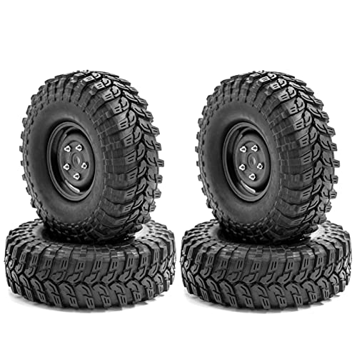 Tbest RC Crawler-Gummireifen Erweiterte Grip 4pcs für 1/10-4 Axial SCX10 CC10 RC-Auto, Geeignet für Jedes Gelände (Schwarztyp 3) von Tbest