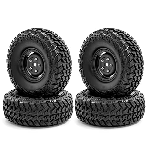 Tbest RC Crawler-Gummireifen Erweiterte Grip 4pcs für 1/10-4 Axial SCX10 CC10 RC-Auto, Geeignet für Jedes Gelände (Schwarztyp 4) von Tbest