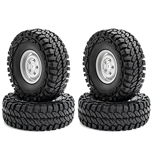 Tbest RC Crawler-Gummireifen Erweiterte Grip 4pcs für 1/10-4 Axial SCX10 CC10 RC-Auto, Geeignet für Jedes Gelände (Weißtyp 1) von Tbest