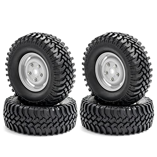 Tbest RC Crawler-Gummireifen Erweiterte Grip 4pcs für 1/10-4 Axial SCX10 CC10 RC-Auto, Geeignet für Jedes Gelände (Weißtyp 2) von Tbest