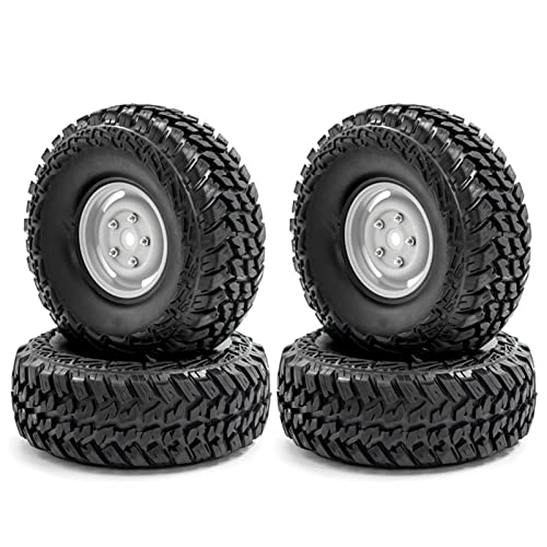 Tbest RC Crawler-Gummireifen Erweiterte Grip 4pcs für 1/10-4 Axial SCX10 CC10 RC-Auto, Geeignet für Jedes Gelände (Weißtyp 4) von Tbest