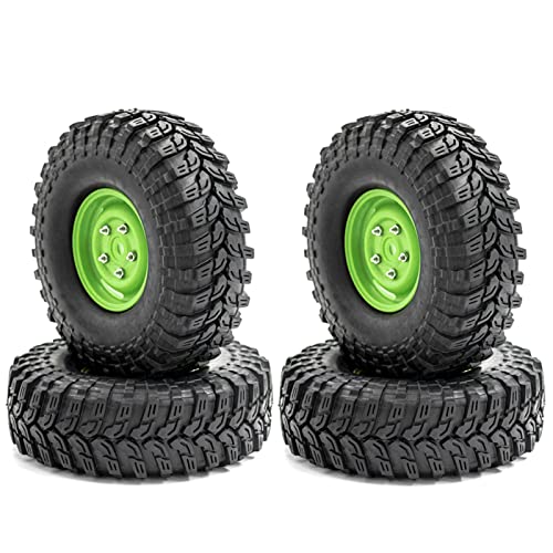 Tbest RC Crawler-Gummireifen Erweiterte Grip 4pcs für 1/10-4 Axial SCX10 CC10 RC-Auto, Geeignet für Jedes Gelände (grünes Typ 3) von Tbest