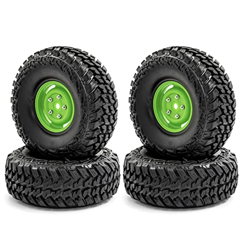 Tbest RC Crawler-Gummireifen Erweiterte Grip 4pcs für 1/10-4 Axial SCX10 CC10 RC-Auto, Geeignet für Jedes Gelände (grünes Typ 4) von Tbest