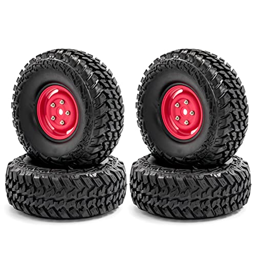 Tbest RC Crawler-Gummireifen Erweiterte Grip 4pcs für 1/10-4 Axial SCX10 CC10 RC-Auto, Geeignet für Jedes Gelände (rotes Typ 4) von Tbest