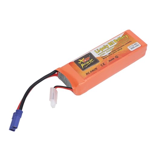 Tbest RC -Drohnen -Batterie, 11,1 V 5000mAh 45C Lithiumbatterie mit EC5 -Stecker für Ferngesteuerte Quadcopter Bürstenlose Segelflugzeuge Hubschrauber und Boot von Tbest