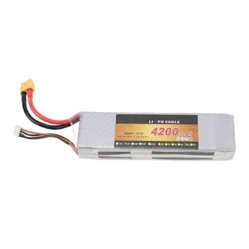 Tbest RC Lithium -Batterie, 55C 4200mah 11,1V 3S Lipo -Batterie für 1/10 RC -Autoflugzeug -Hubschrauber Quadcopter Tbest RC Lithium -Batterie, 55C 4200mah 11,1V 3S Lipo -Batterie für 1/10 RC -Autoflugzeug -Hubschrauber Quadcopter von Tbest