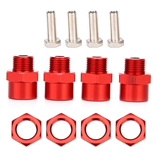 Tbest RC Rad Sechskantnabenadapter, 12 mm bis 17 mm Rad Sechskantnaben-Umrüstadapter für Sakura D4 HSP 94123 1/10 RC Car(Rot) von Tbest