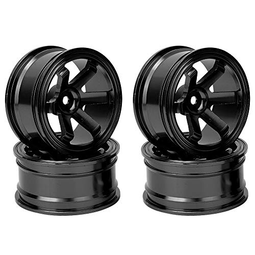 Tbest RC-Radnabe, Radnaben aus Aluminiumlegierung, 4 Stück, für RC-Auto, Universal, 1/10 (schwarz) von Tbest